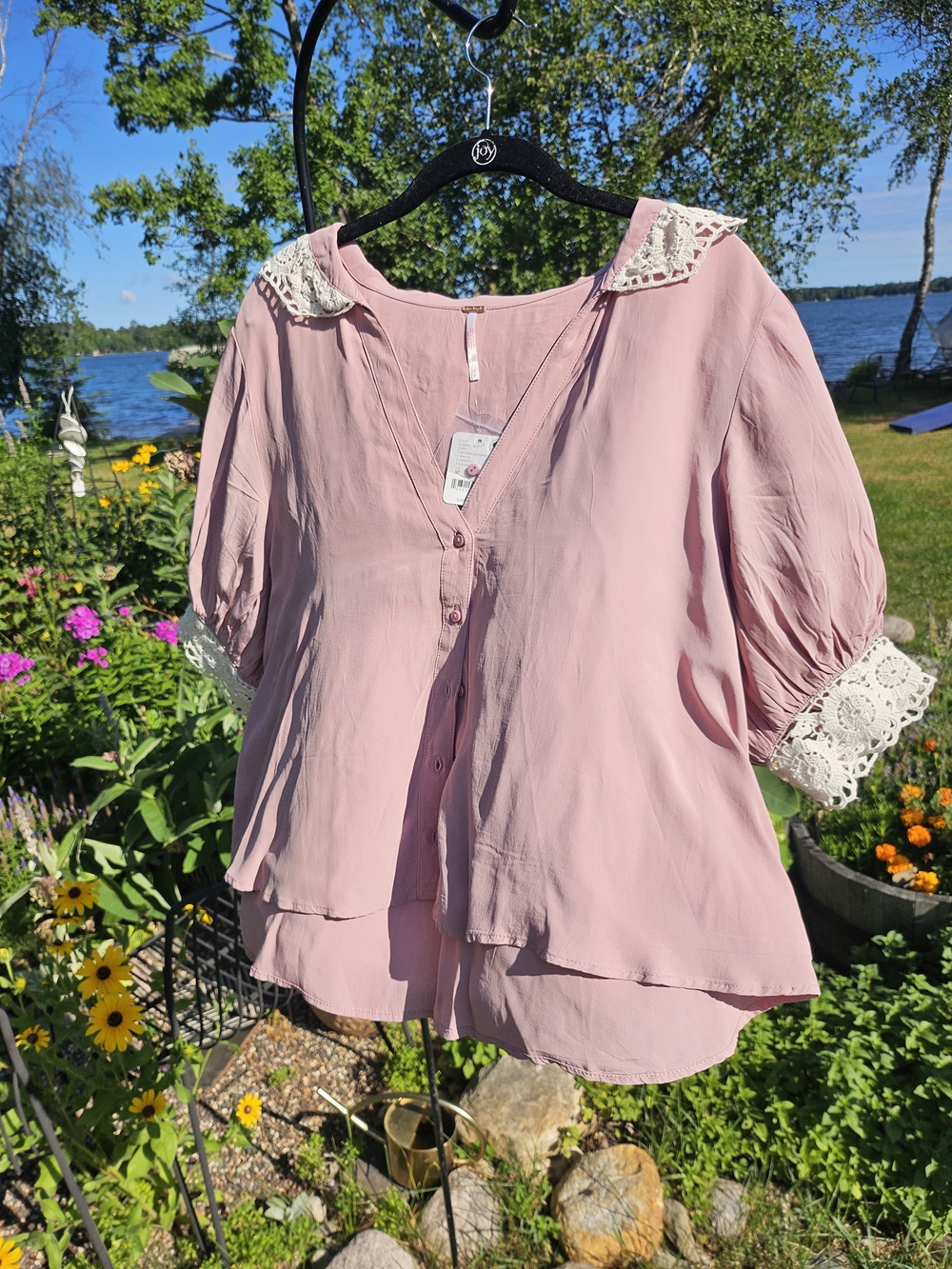 Free People My Love Blouse in Mauve NWT Size M